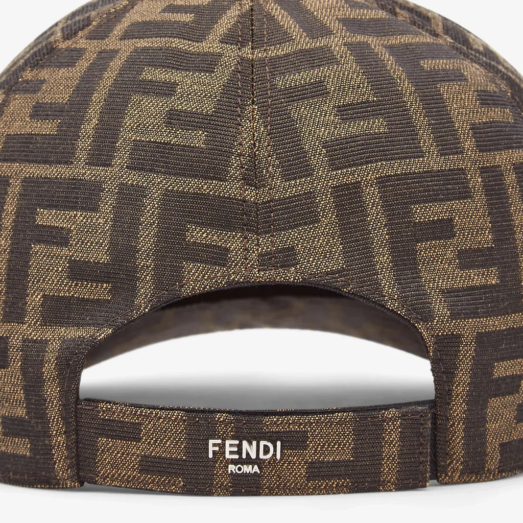 Casquette de baseball en tissu jacquard FF brun